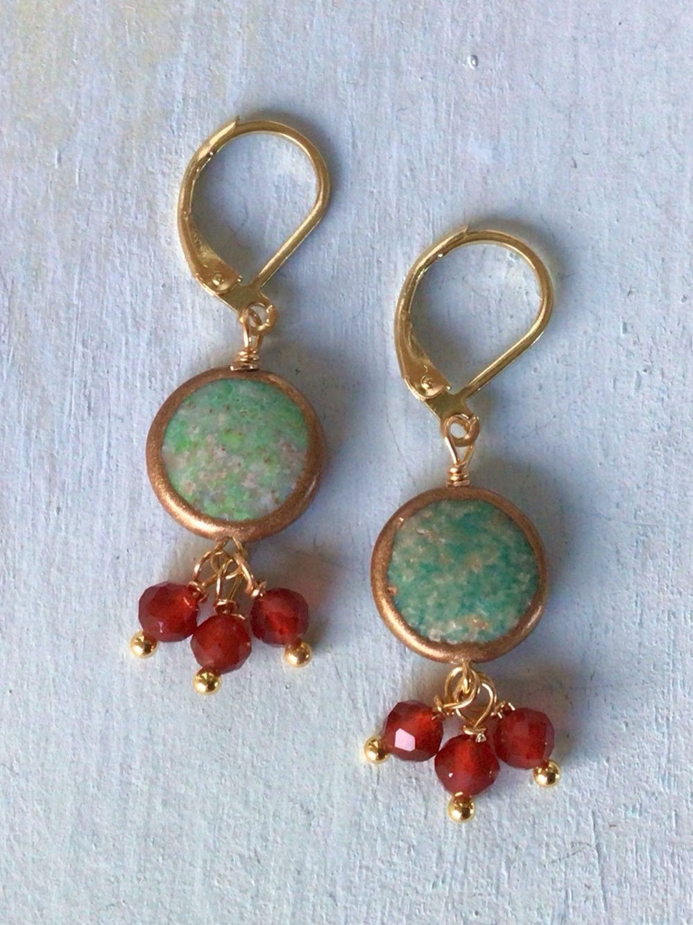 Turquoise Carnelian Sundance Charm Earrings - Picture 6 of 8